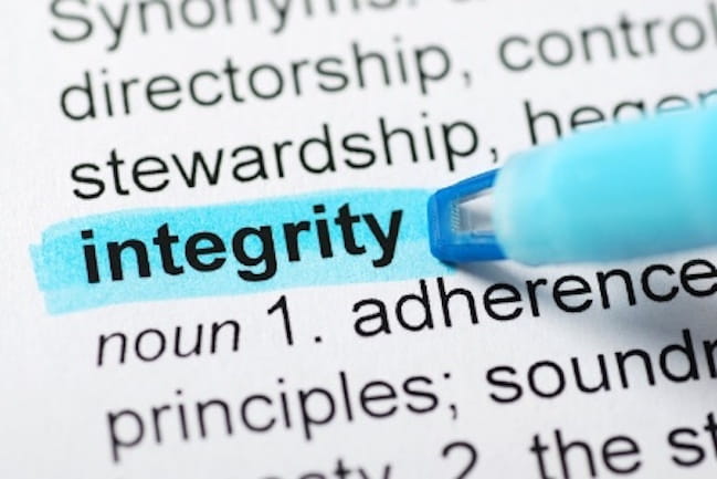 highlighting the word integrity