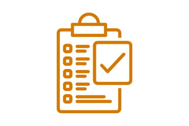 An icon of a clipboard with a check mark.