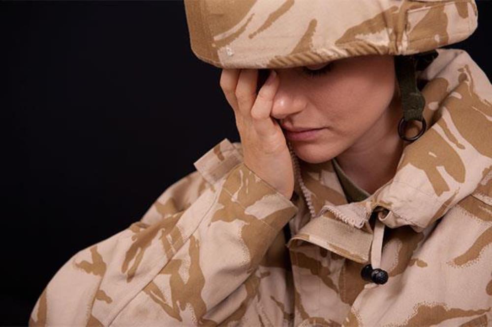 Female Soldier suffering