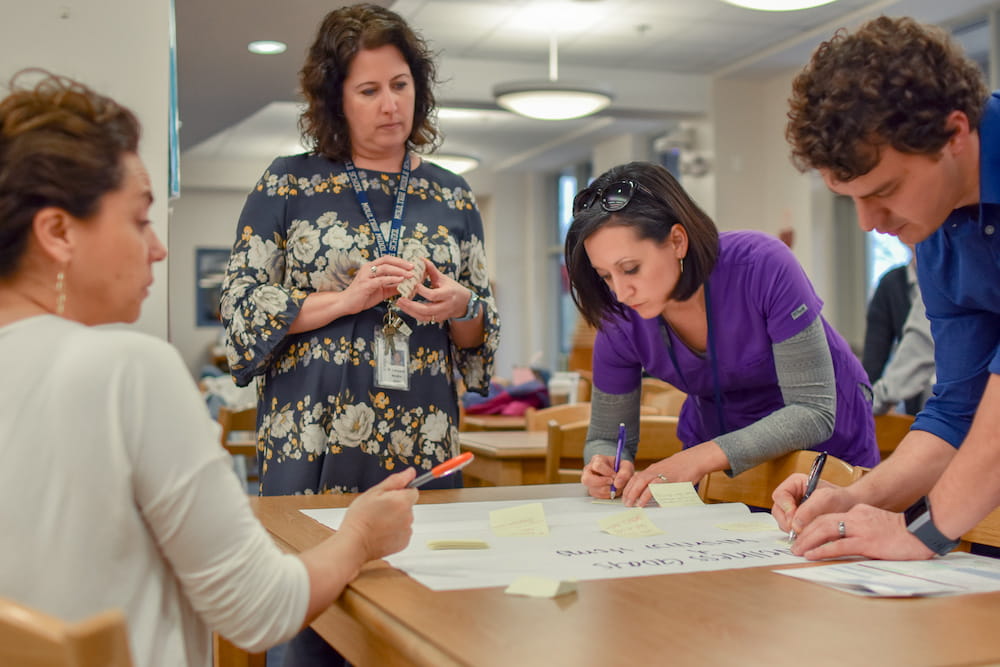 School Wellness Committee meeting for Charleston County school district. At the meeting, staff plan what wellness activities students will participate in throughout the school year. Photograph courtesy of the MUSC Boeing Center for Children's Wellness.
