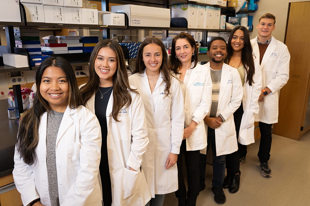a group photo of members of Dr. Blanco's pediatric oncology research lab