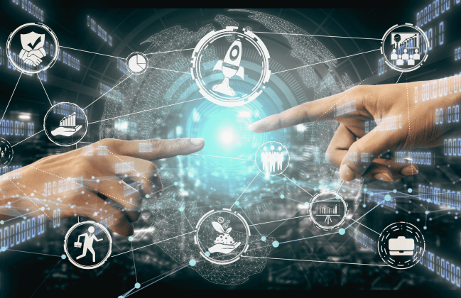Imaginative visual of innovation, collaboration and creativity by NanoStockk from Getty Images. Source: Canva Pro