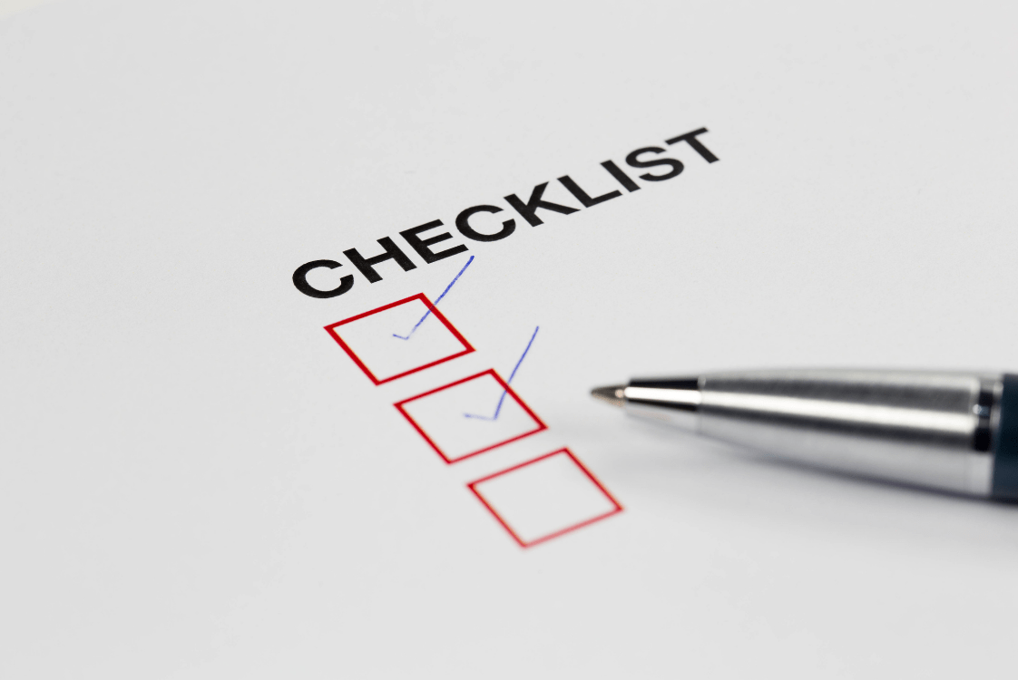 checklist with boxes checked 