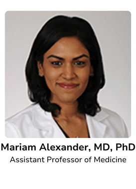 Mariam Alexander, MD, PhD, Assistant Professor of Medicine, MUSC