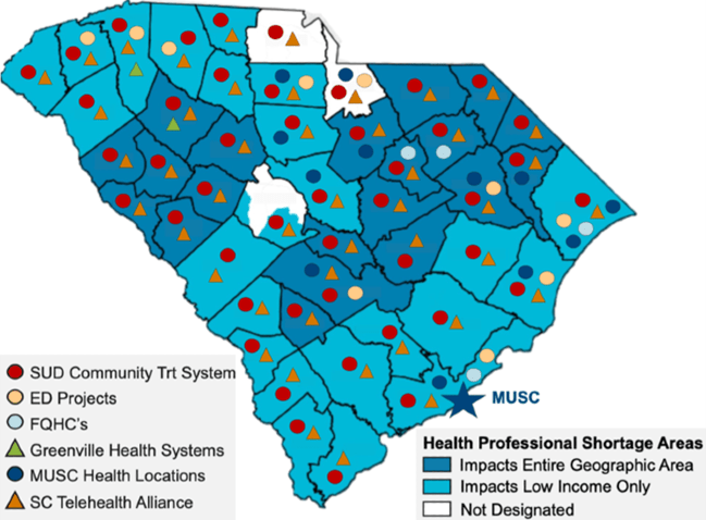 Map of SCN's statewide partners and affiliates.